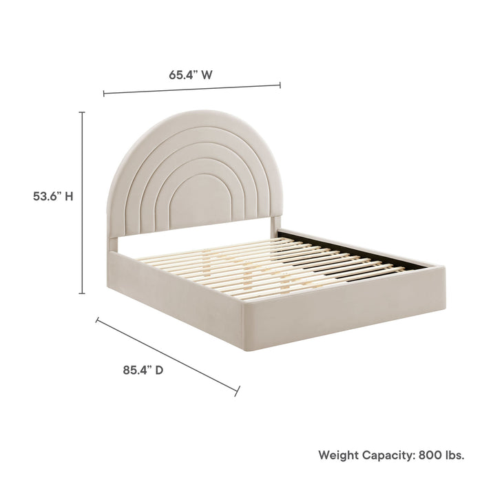 Solana Arched Performance Velvet Queen Platform Bed by Modway