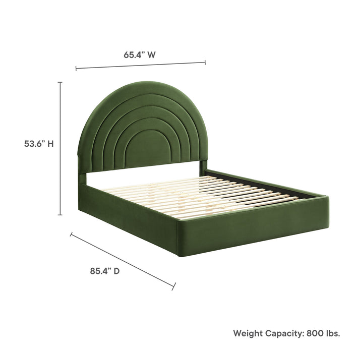 Solana Arched Performance Velvet Queen Platform Bed by Modway