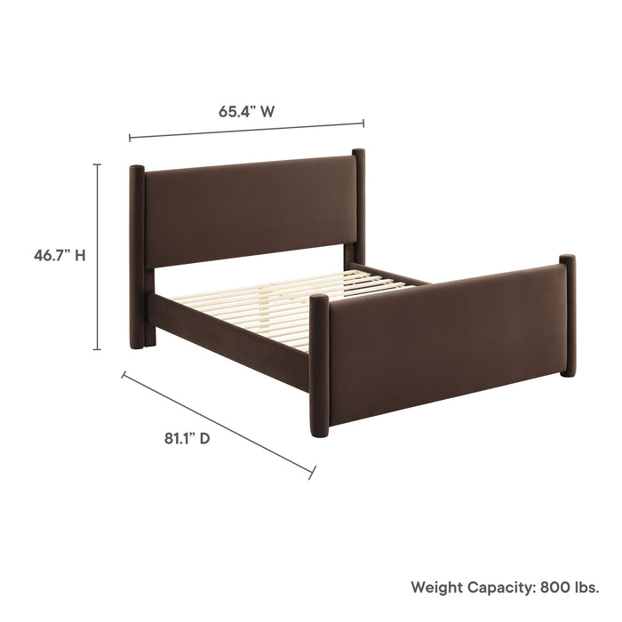 Rael Performance Velvet Full Platform Bed by Modway