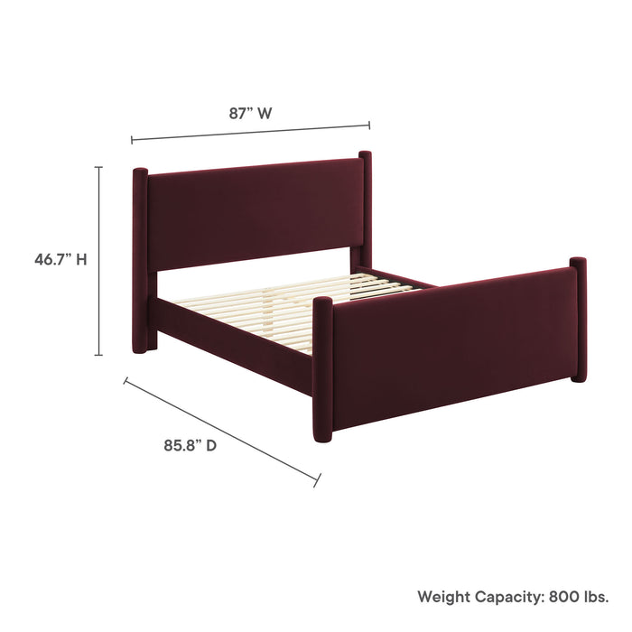 Rael Performance Velvet King Platform Bed by Modway