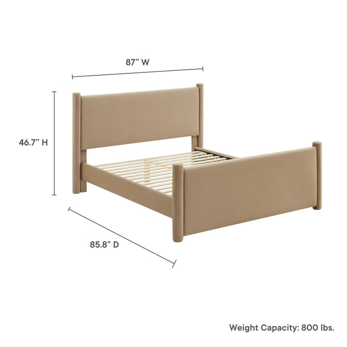 Rael Performance Velvet King Platform Bed by Modway