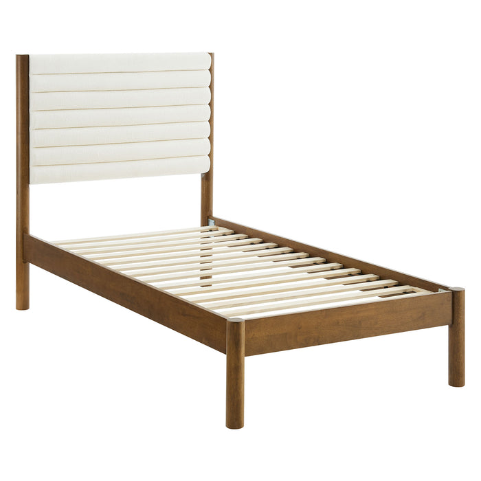 Olea Channel Tufted Boucle Solid Wood Twin Platform Bed by Modway