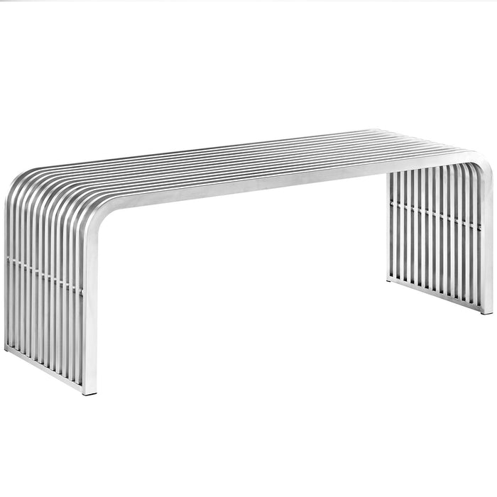 Pipe 47" Stainless Steel Bench by Modway