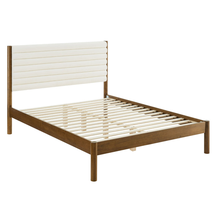 Olea Channel Tufted Boucle Solid Wood King Platform Bed by Modway