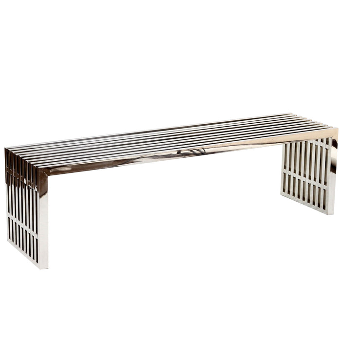 Gridiron Large Stainless Steel Bench by Modway