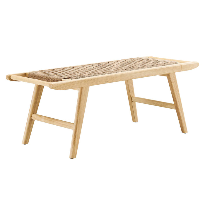 Saoirse 47" Wove Rope Wood Bench by Modway