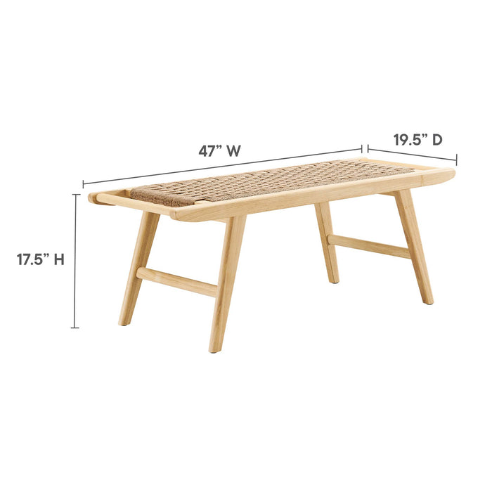 Saoirse 47" Wove Rope Wood Bench by Modway