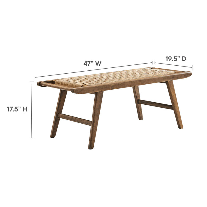 Saoirse 47" Wove Rope Wood Bench by Modway