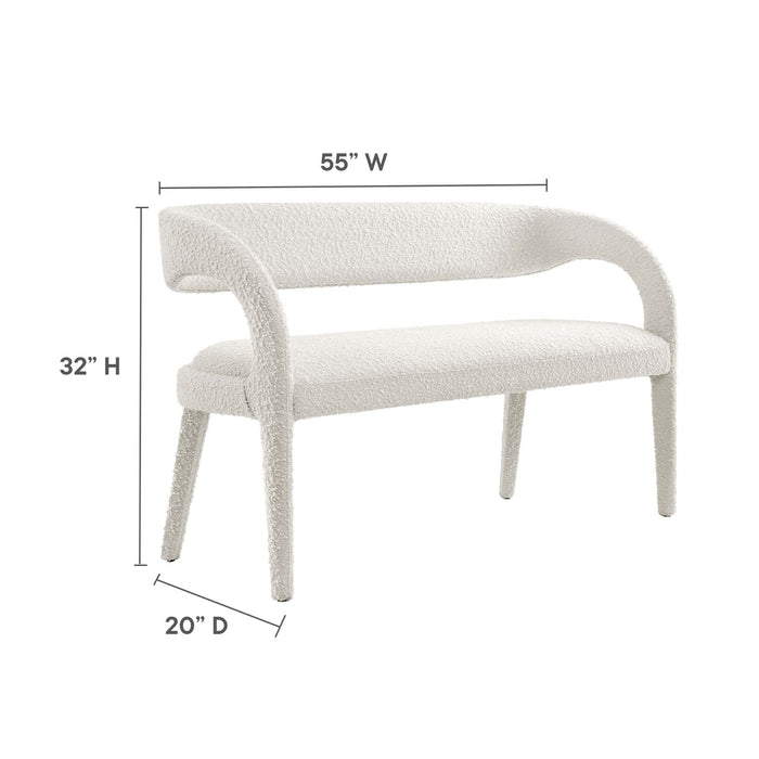 Pinnacle Boucle Fabric Accent Bench by Modway