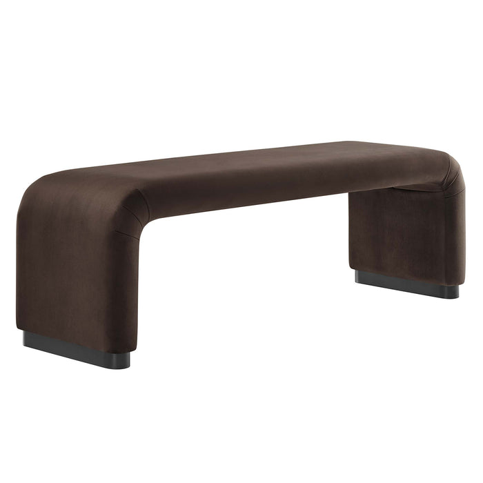 Koda Performance Velvet Waterfall Long Bench by Modway