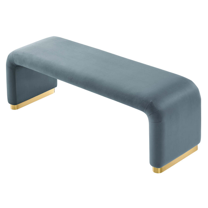 Koda Performance Velvet Waterfall Long Bench by Modway