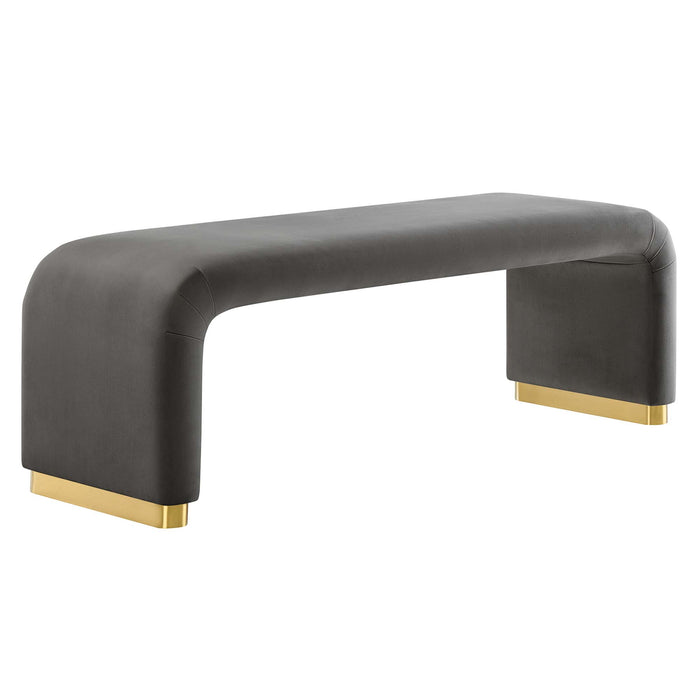 Koda Performance Velvet Waterfall Long Bench by Modway