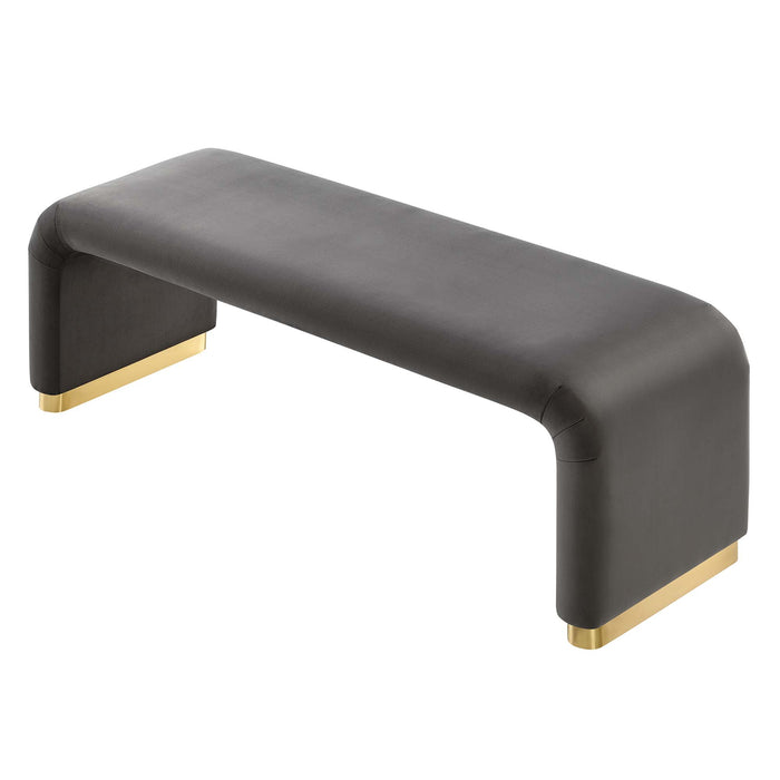 Koda Performance Velvet Waterfall Long Bench by Modway