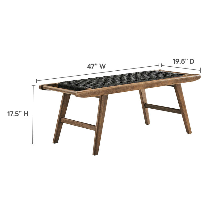 Saoirse 47" Wove Rope Wood Bench by Modway