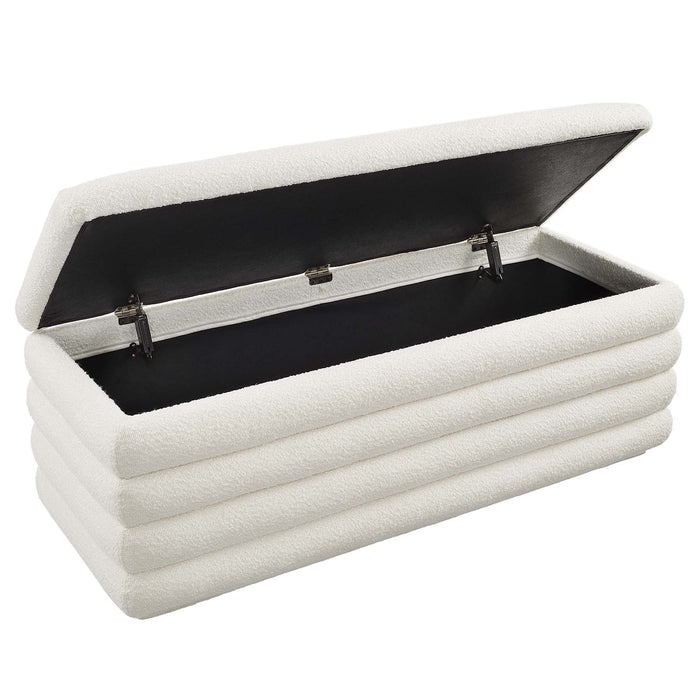 Mezzo Boucle Upholstered Storage Bench by Modway