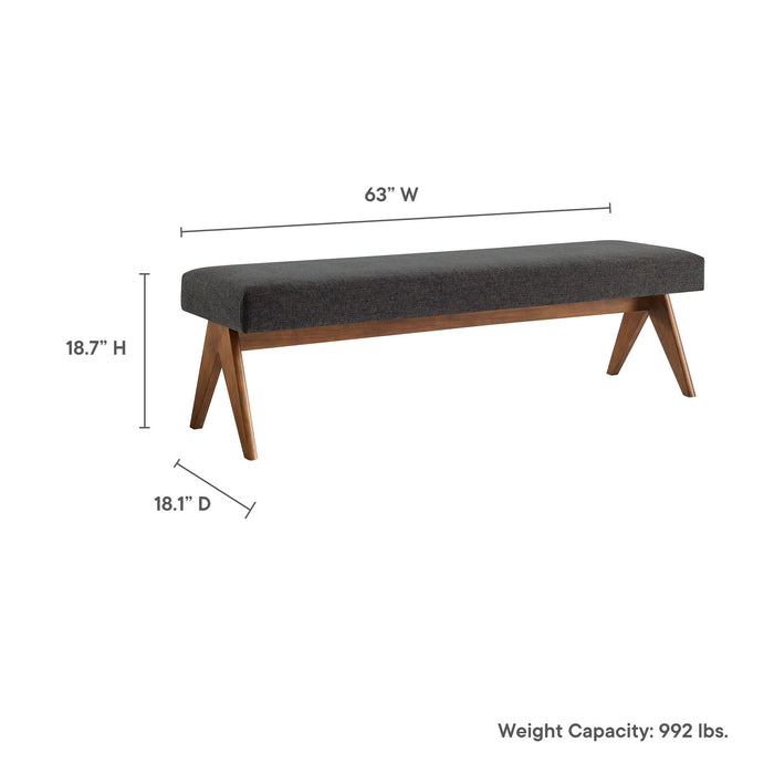 Lyra 63" Fabric Upholstered Bench by Modway