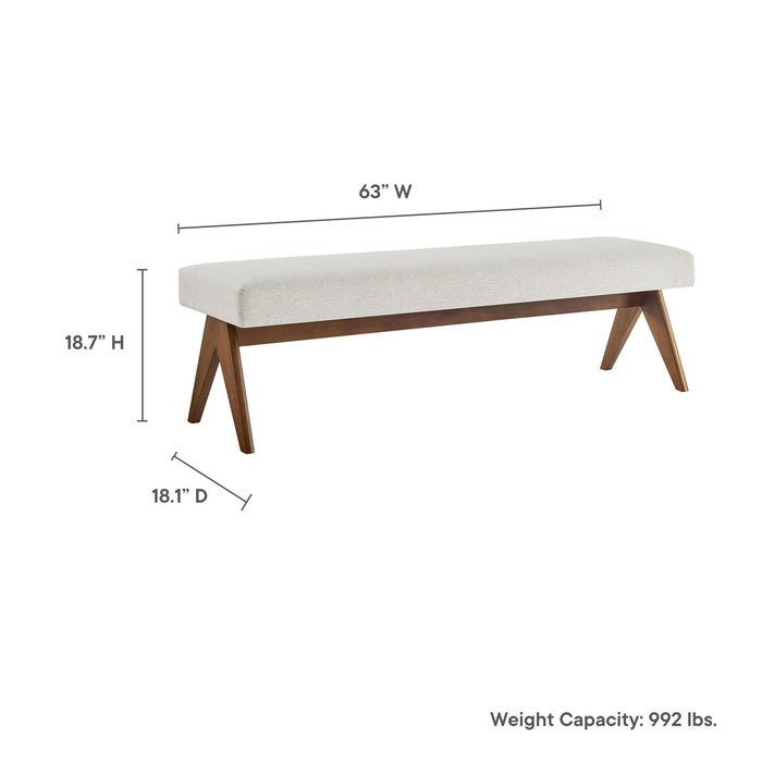 Lyra 63" Fabric Upholstered Bench by Modway