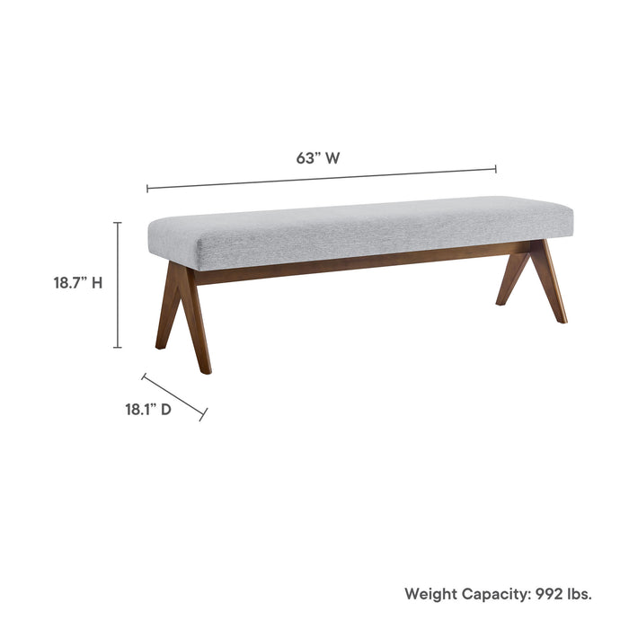 Lyra 63" Fabric Upholstered Bench by Modway