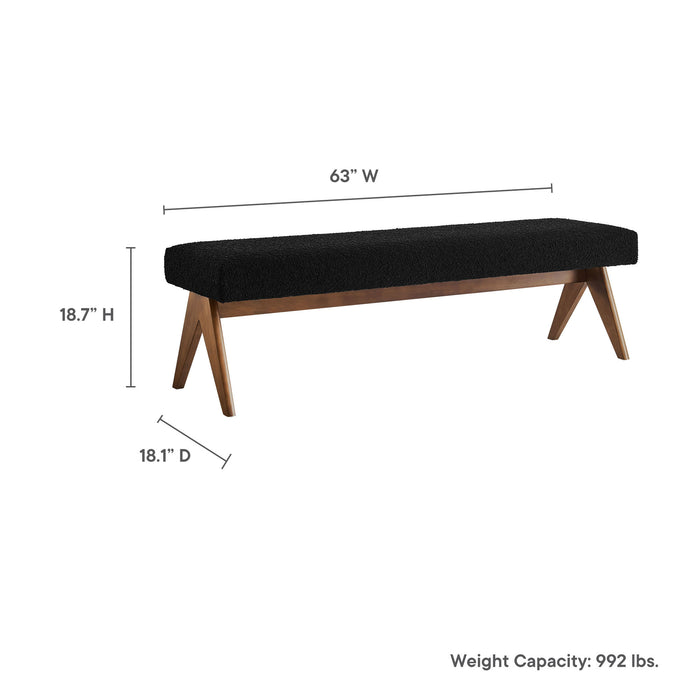 Lyra 63" Boucle Upholstered Bench by Modway