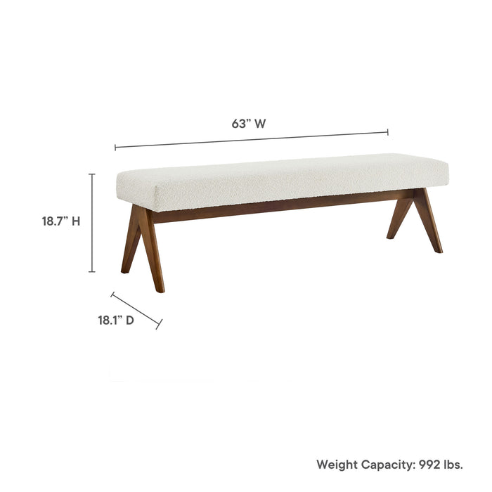 Lyra 63" Boucle Upholstered Bench by Modway