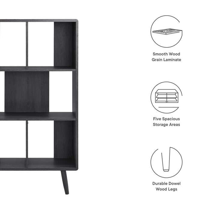 Transmit 5 Shelf Wood Grain Bookcase by Modway