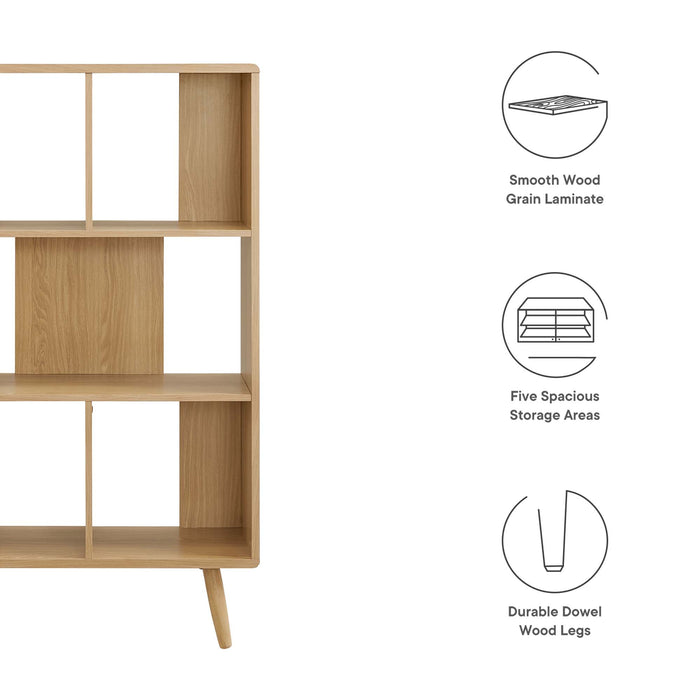 Transmit 5 Shelf Wood Grain Bookcase by Modway