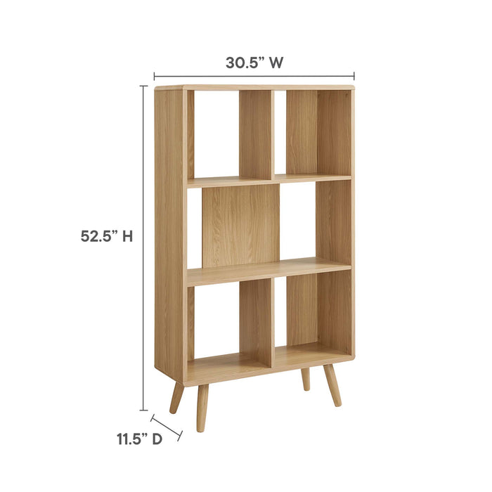 Transmit 5 Shelf Wood Grain Bookcase by Modway