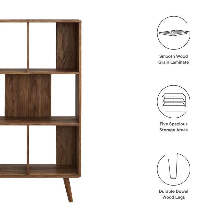 Transmit 5 Shelf Wood Grain Bookcase by Modway