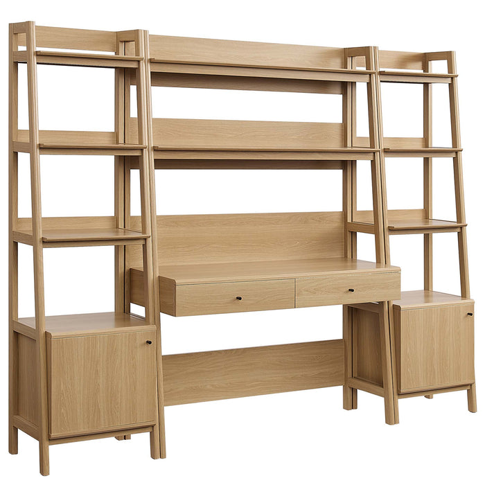 Bixby 3-Piece Wood Office Desk and Bookshelf by Modway