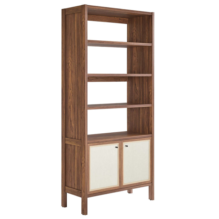 Capri 4-Shelf Wood Grain Bookcase by Modway