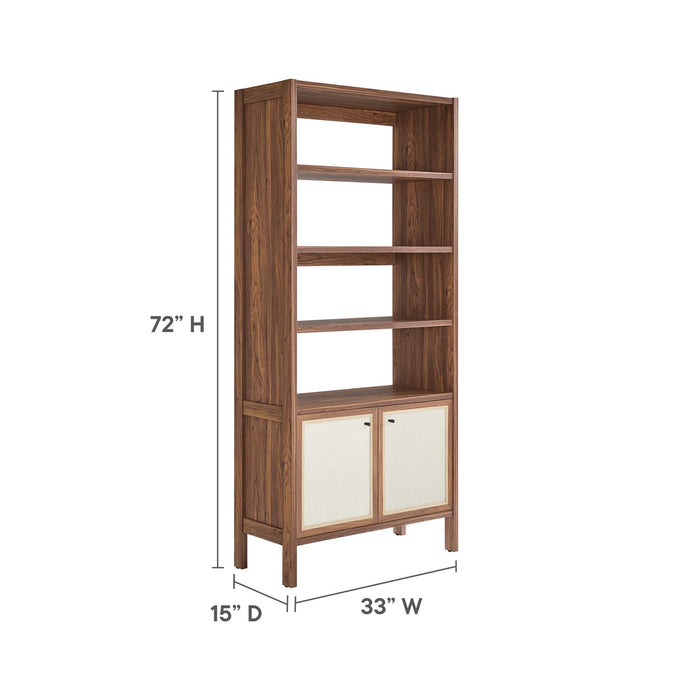 Capri 4-Shelf Wood Grain Bookcase by Modway