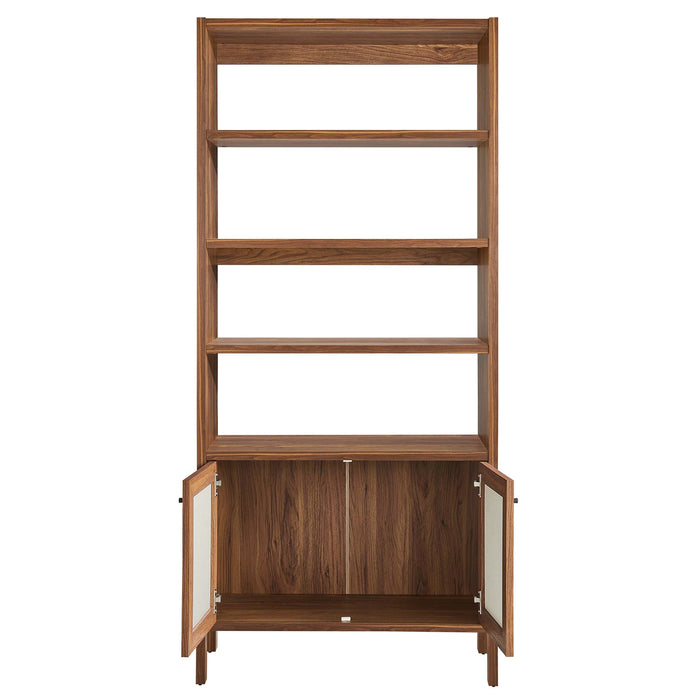 Capri 4-Shelf Wood Grain Bookcase by Modway