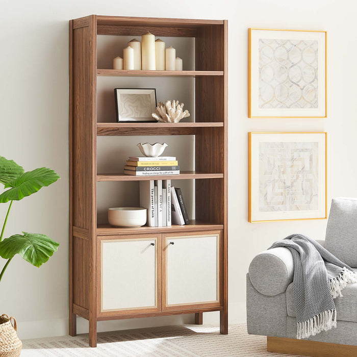 Capri 4-Shelf Wood Grain Bookcase by Modway