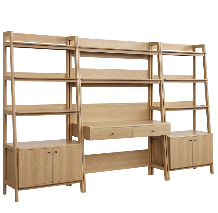 Bixby 3-Piece Wood Office Desk and Bookshelf by Modway