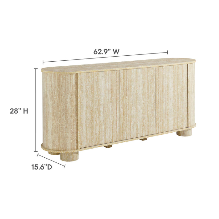 Overture 63� Oval Faux Travertine Sideboard by Modway