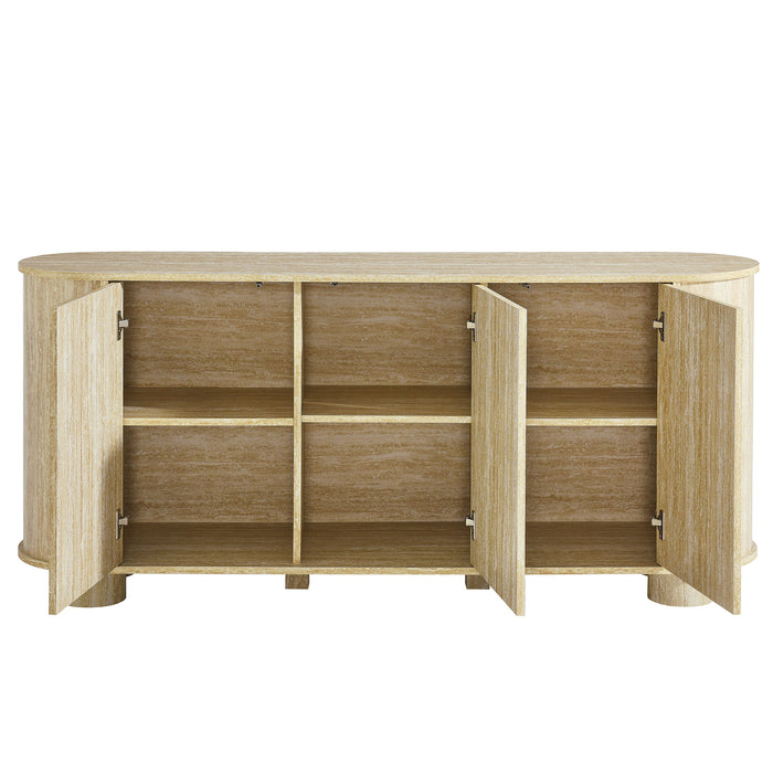 Overture 63� Oval Faux Travertine Sideboard by Modway