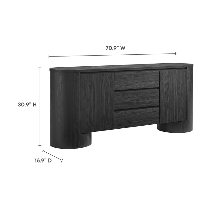 Duval 71" Rounded Sideboard Storage Cabinet by Modway