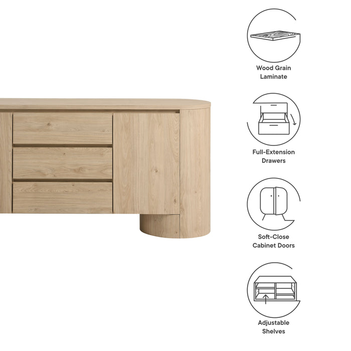 Duval 71" Rounded Sideboard Storage Cabinet by Modway