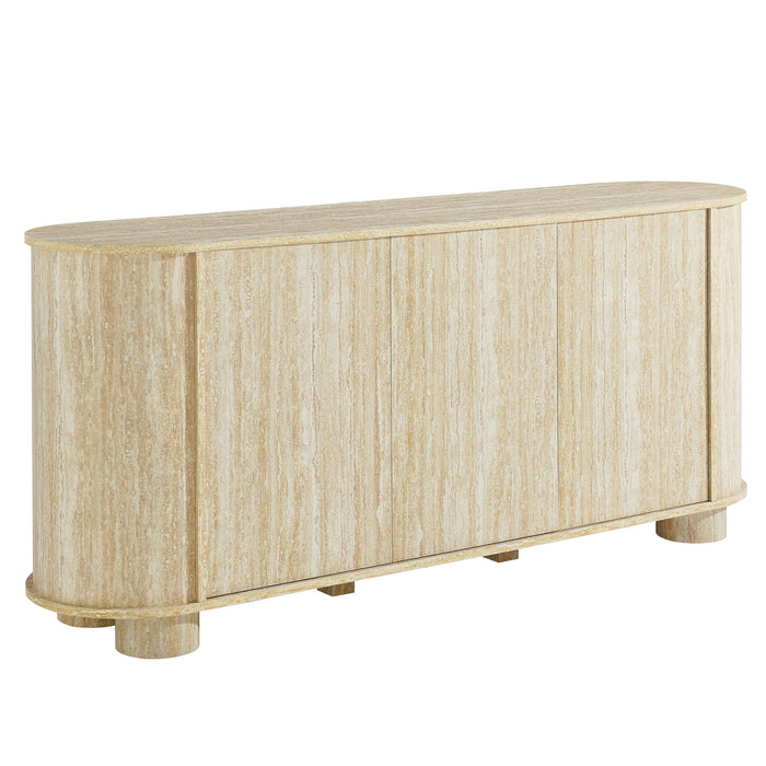 Overture 63� Oval Faux Travertine Sideboard by Modway