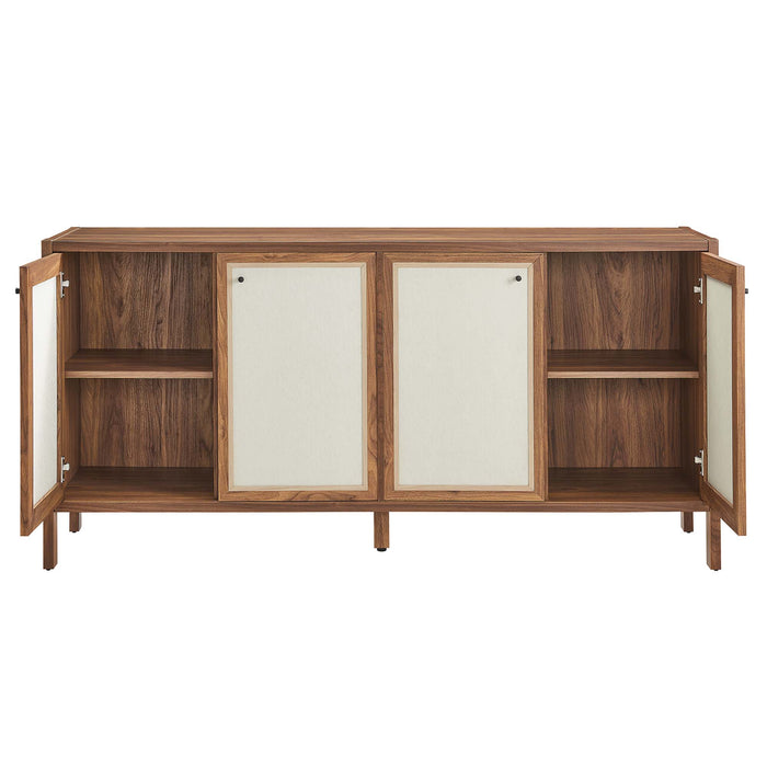 Capri 65" Wood Grain Sideboard Storage Cabinet by Modway