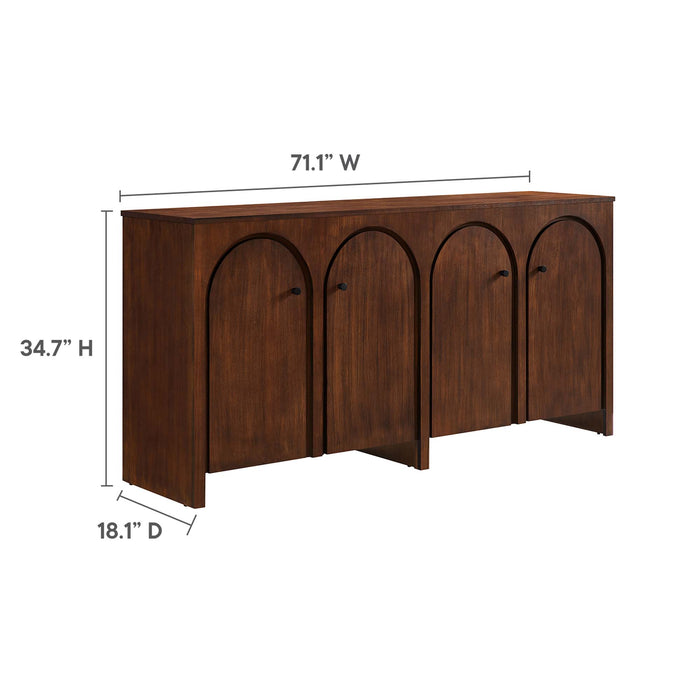 Appia Wood Grain 4-Door Sideboard Storage Cabinet by Modway