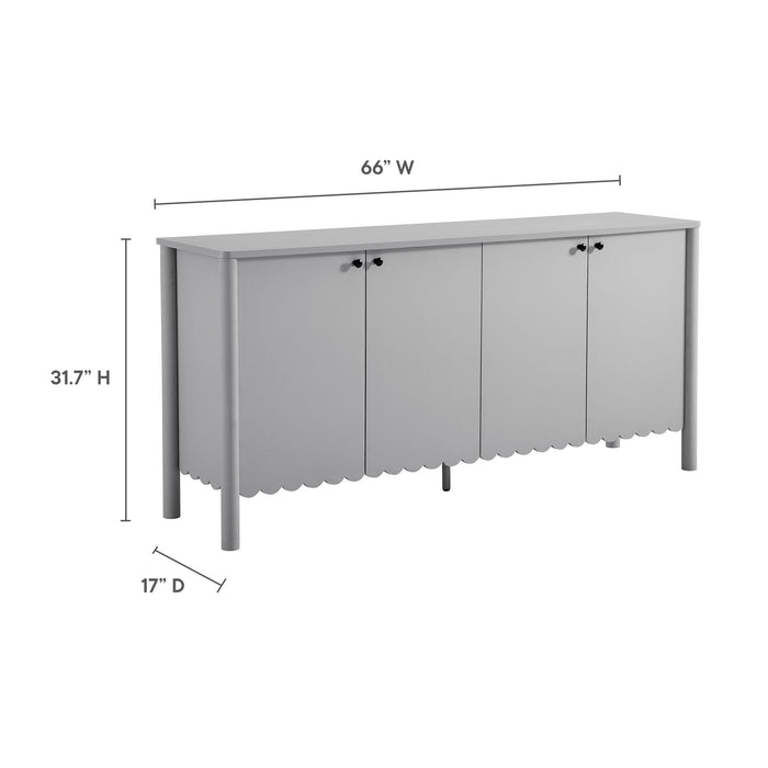 Emmeline 66" 4-Door Scalloped Sideboard Cabinet by Modway