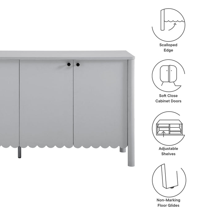 Emmeline 66" 4-Door Scalloped Sideboard Cabinet by Modway