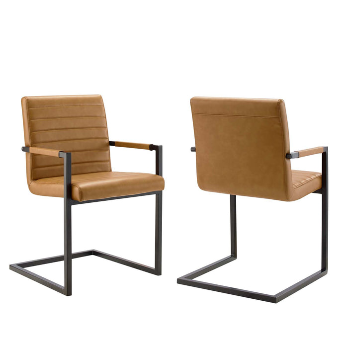 Savoy Vegan Leather Dining Chairs Set of 2 by Modway