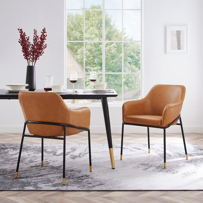 Jovi Vegan Leather Dining Chair Set of 2 by Modway