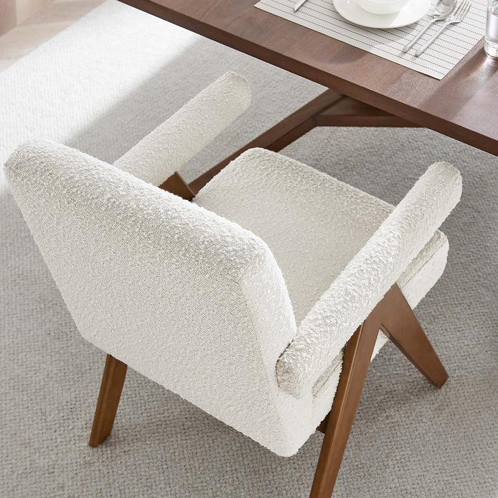 Lyra Boucle Fabric Dining Room Chair Set of 2 by Modway