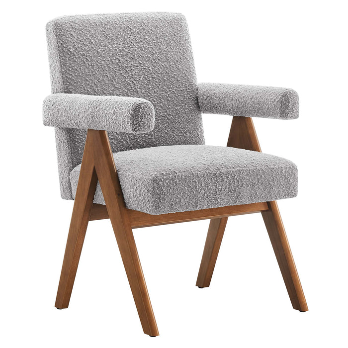 Lyra Boucle Fabric Dining Room Chair Set of 2 by Modway