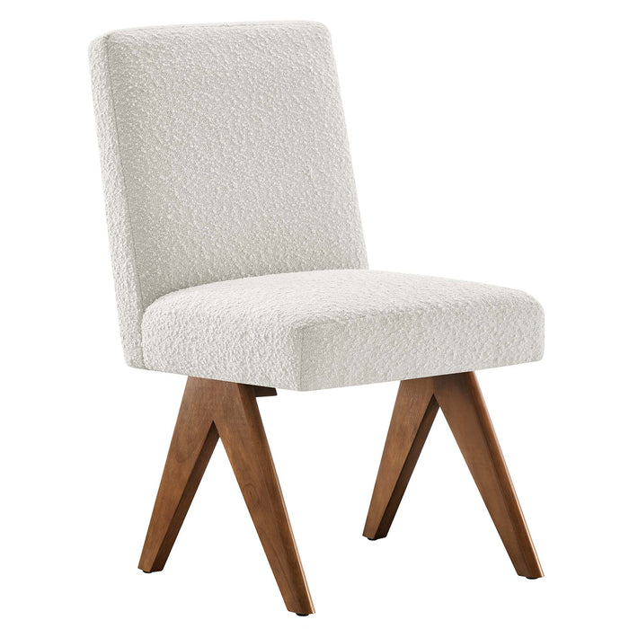 Lyra Boucle Fabric Dining Room Side Chair Set of 2 by Modway