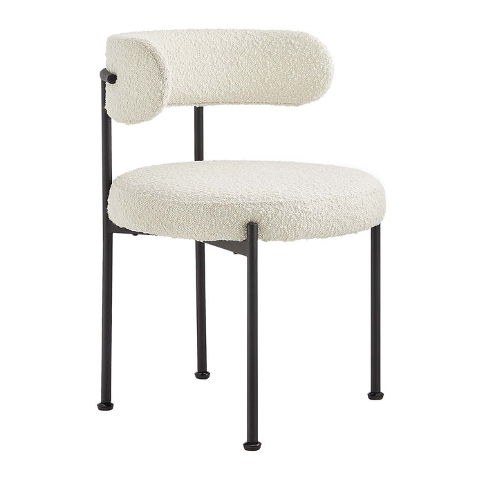 Albie Boucle Fabric Dining Chairs Set of 2 by Modway