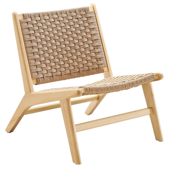 Saoirse Woven Rope Wood Accent Lounge Chair by Modway